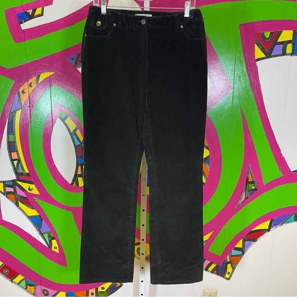 Crazy Horse, Black Velvety Straight Leg Pants. Size 8. Excellent condition!